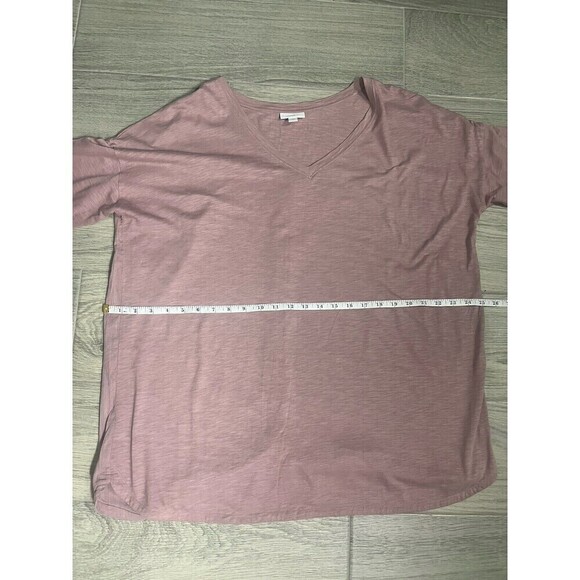 J.jill Womens V Neck Top Quarter Sleeve Soft Pink Size L A2 - Picture 4 of 5